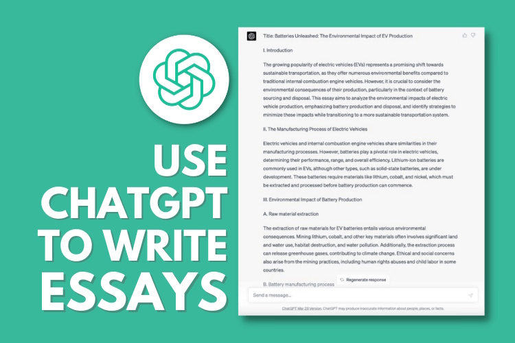 How to use chat gpt to write an essay ?